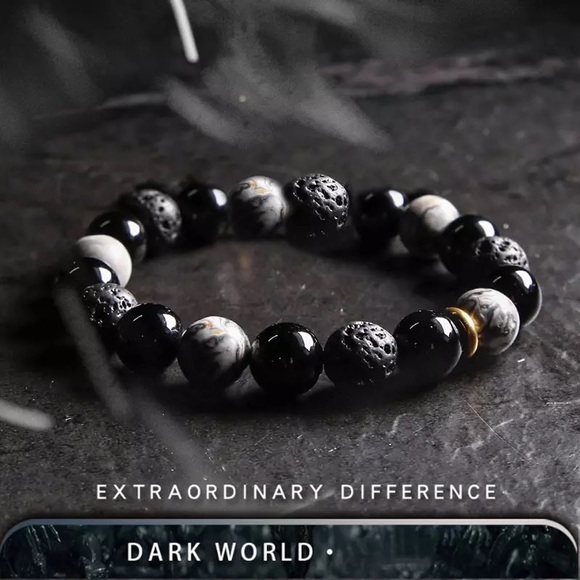 Amazon.com: Mabor 3 Pcs Men Beaded Wrist Bracelet Set  3pcs Set Mix Men’s Round Beaded Stone Elastic Bracelets